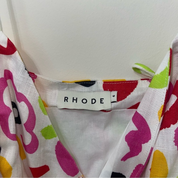 RHODE Linen Sophie Dress in Painted Bloom - Picture 10 of 10
